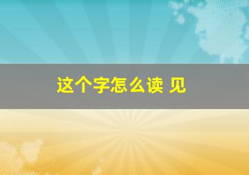 这个字怎么读 见